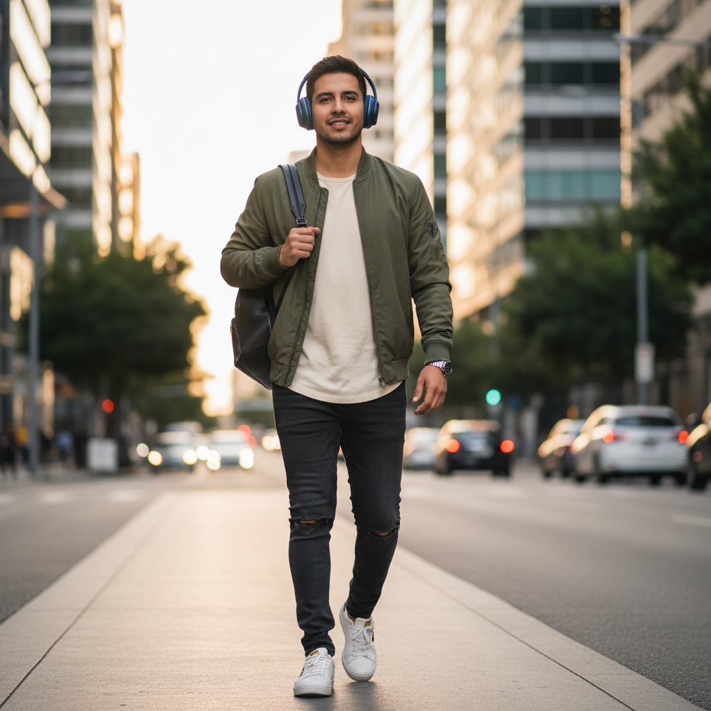 Audífonos lifestyle hombre urbano