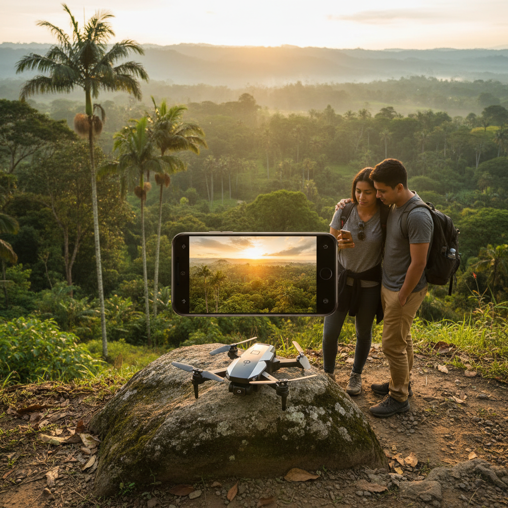 Drone pareja finca