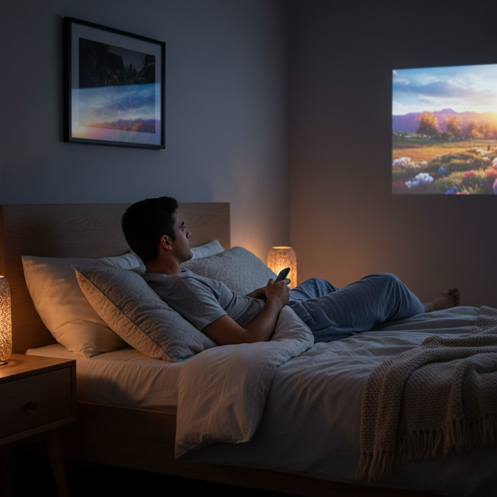 Proyector cuarto cama